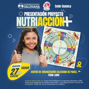 Afiche de la Presentación y entrega del juego educativo Nutriacción+